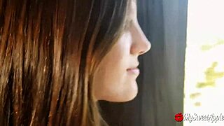 My tall girlfriend gives a daring blowjob on a crowded public bus, swallowing everything.