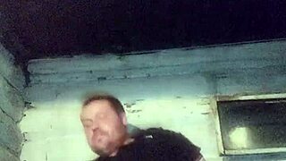 Rough vodka bottle fuck in policeman's anal hole