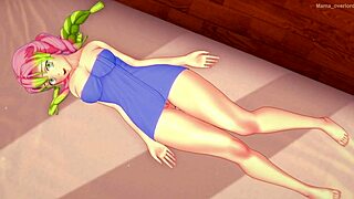 Mitsuri Kanroji's towel removed for intense hentai fucking