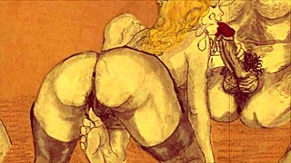 Vintage Erotic Illustration Unveils Steamy Retro Anime Action!