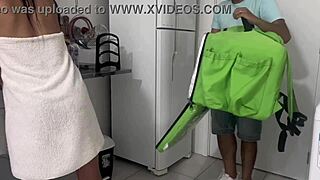 I, the delivery guy, got paid with tits and ripped clothes.