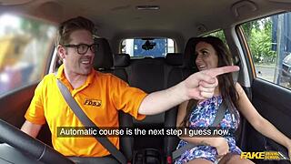 Fake Driving School: Classy Wife with Big Boobs Rides Instructor in Wild Lesson