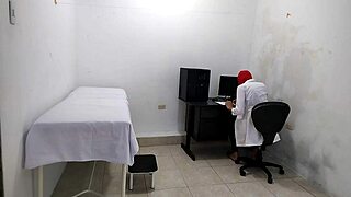 A kinky doctor’s session after examining a beautiful patient turns into a solo pleasure experience