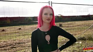 Yo, watch skinny redhead teen KimKaty ride in first casting!