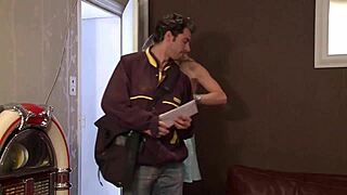 Mature woman enjoys a wild encounter with the mailman