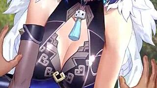 Yelan from Genshin Impact in Hentai Action
