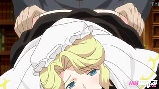 Big tits blonde gets horny and gives a blowjob