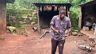 Hot cumshot in doggystyle with bent over ass