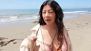 yo, cheating sister-in-law Cami Strella loves sucking cock at nude beach