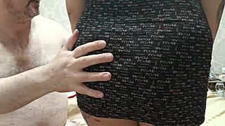 Old Man Licked Her Big Tits Covered in Whipped Cream