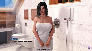 Stepbro accidentally walks into busty stepsister in shower - 3D animated game - Life in Santa County