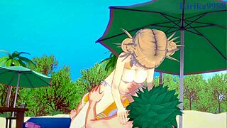 Himiko Toga and Mitsuki Bakugo and Izuku Midoriya intense sex - my hero academia hentai 😏