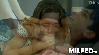 Step mom caught fingering herself in kitchen by stunned step daughter