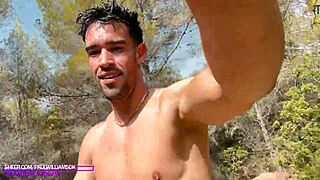 the day was so hot, being naked outdoors felt better with tattoos and muscles