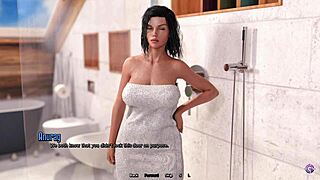 Stepbro accidentally walks into busty stepsister in shower - 3D animated game - Life in Santa County