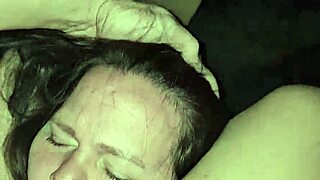 milf sucks cock and plays with the tit deep throat