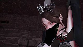 young hentai lady slammed in threesome by two massive bbc.