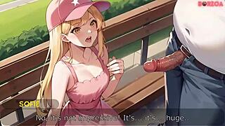 I tempt an innocent blonde with a lollipop in park