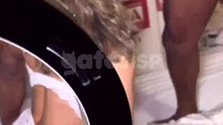 Hotwife Latina in Interracial Gangbang with Three Big Cocks