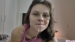 Sometimes my neighbor spills his load on my cute pussy