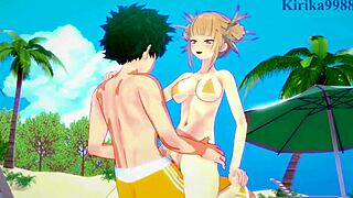 Himiko Toga and Mitsuki Bakugo and Izuku Midoriya intense sex - my hero academia hentai 😏