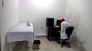 A kinky doctor’s session after examining a beautiful patient turns into a solo pleasure experience