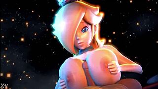 Rosalina And Peach Engage In Titfuck Action