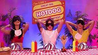 Dkye having fun at the hotdog eating contest