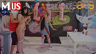 jerkaoke where whitney wright and leo vice fuck each other and play games