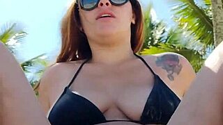 African Beauty Flashes Tiny Bikini at Beach for Attention