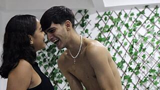 stepbrother teaches latina stepsister billiards then fucks her tight pussy