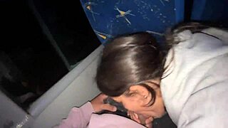 Yo, sucking off a random passenger on a real bus!