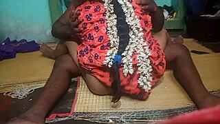 Indian aunty shares a steamy moment with step boyfriend.