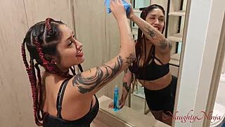 latina bombshell housekeeper strips naked to perform her steamy duties