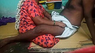 Indian aunty shares a steamy moment with step boyfriend.