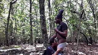 Southern couple explores deep throat and ass play outdoors