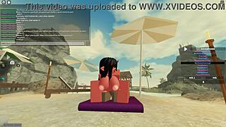 Roblox Порно: сиськи трясутся наклоненной под монстр хуй