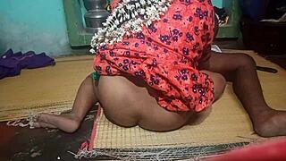 Indian aunty shares a steamy moment with step boyfriend.