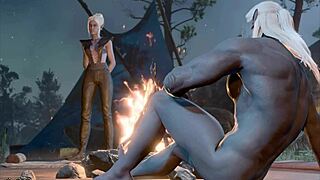 Naked playthrough of Baldur's Gate 3 with Minthara's sexy scene