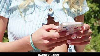 Horny blonde Lindsey Lakes craves submissive sex with a big cock. Join us! 😈