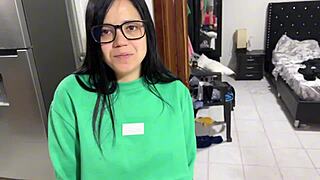 Young step-cousin Estefani bends over for Crisanto999. Family therapy turns into wild anal play.