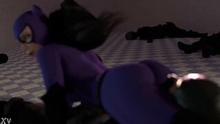 Black cat headscissor rusk joel in femdom hardcore action.