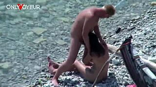 Beach Voyeur Slut Wife Gives Blowjob and Gets Fucked Publicly