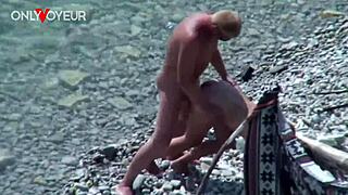 Married woman gets public sex on the beach while her husband watches