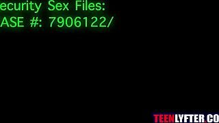 Skinny blonde teen caught stealing, banged by security guard