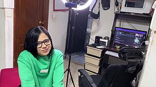 Young step-cousin Estefani bends over for Crisanto999. Family therapy turns into wild anal play.