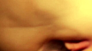 Pretty girl enjoys a finger and toy masturbation and an analingus with a shaved pussy