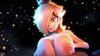 Rosalina And Peach Engage In Titfuck Action
