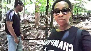 Southern couple explores deep throat and ass play outdoors