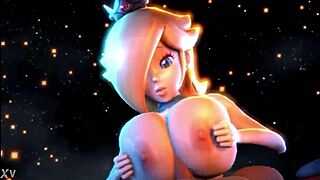 Rosalina And Peach Engage In Titfuck Action